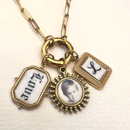 Collected Charms Paper Clip Chain Necklace
