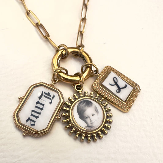 Collected Charms Paper Clip Chain Necklace