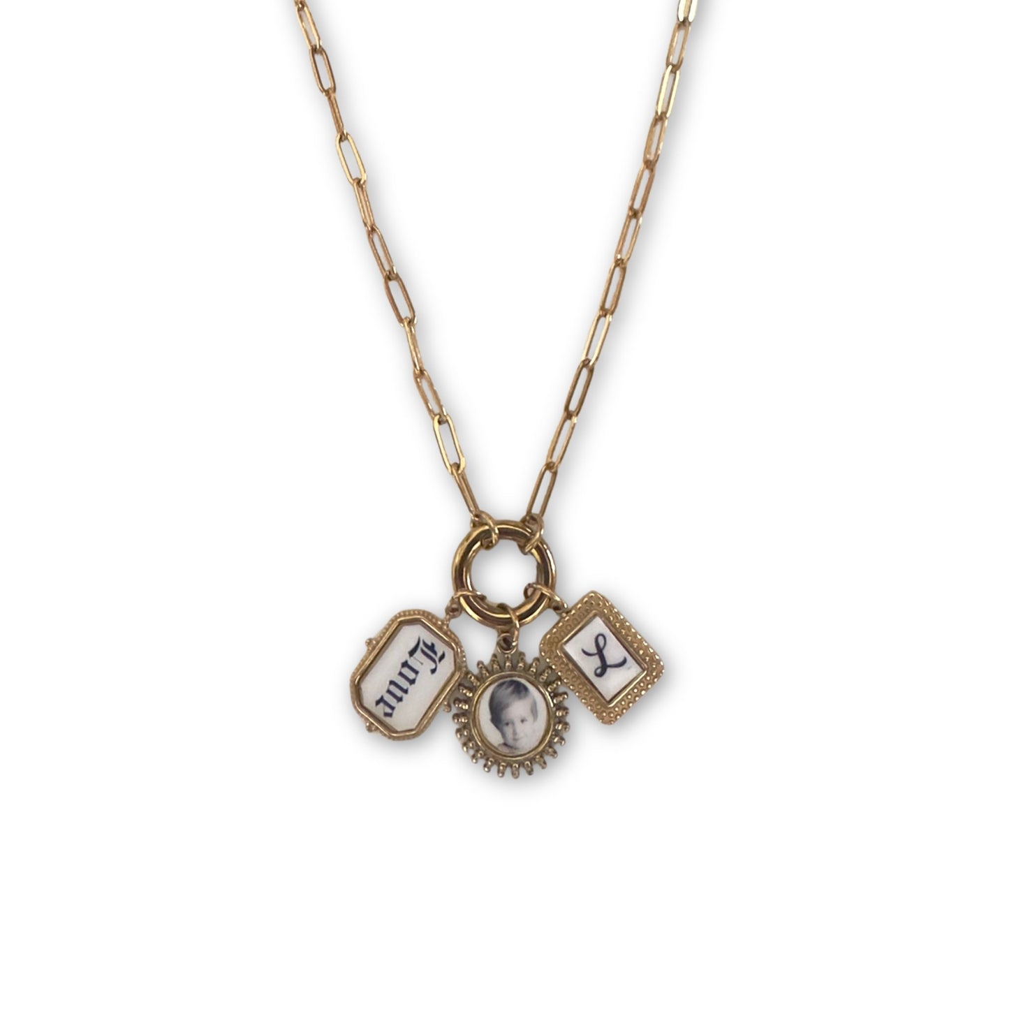 Collected Charms Paper Clip Chain Necklace