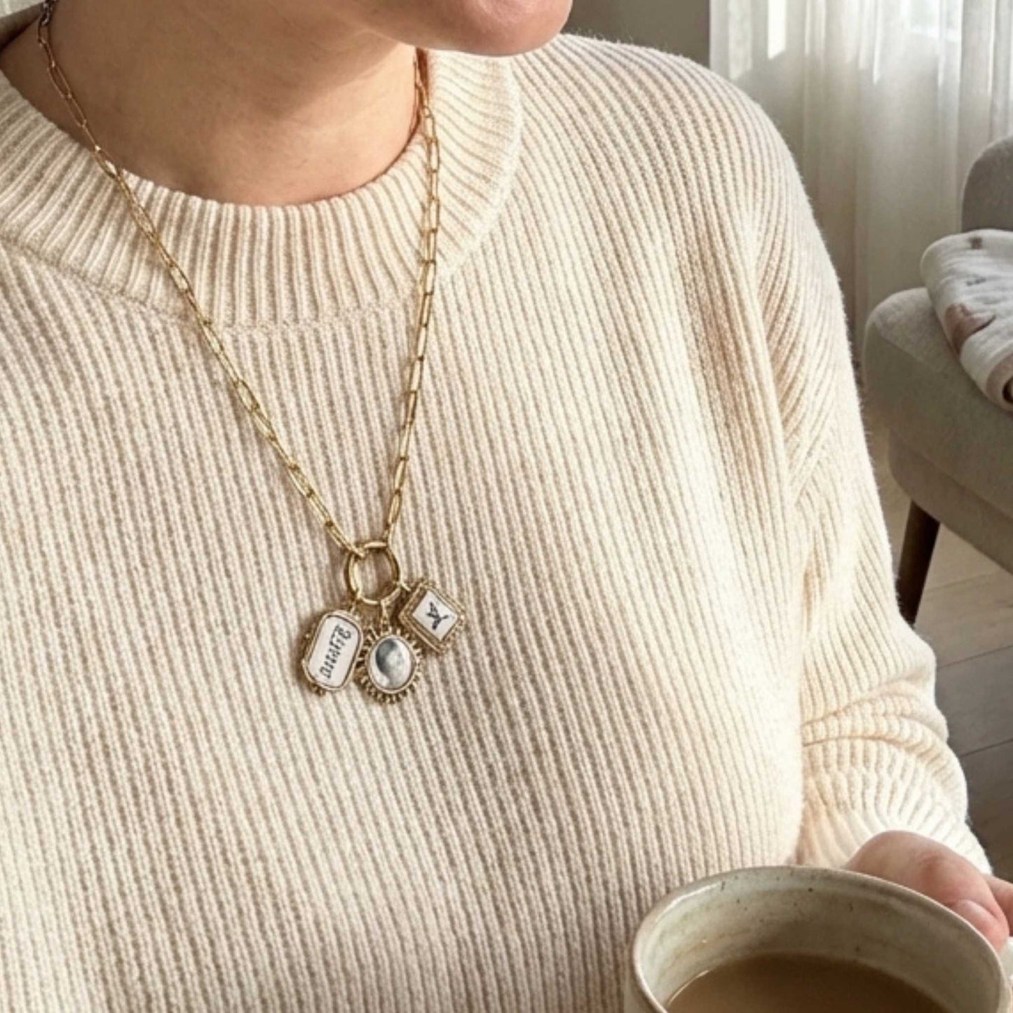 Collected Charms Paper Clip Chain Necklace