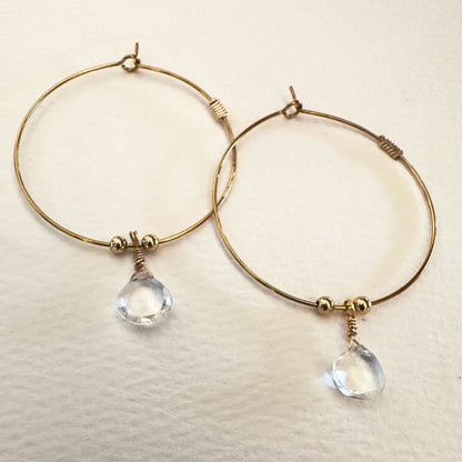 Delicate Hoop with Crystal Earrings
