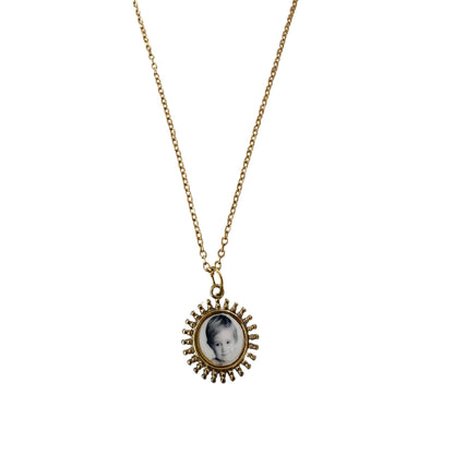 sunburst photo charm necklace